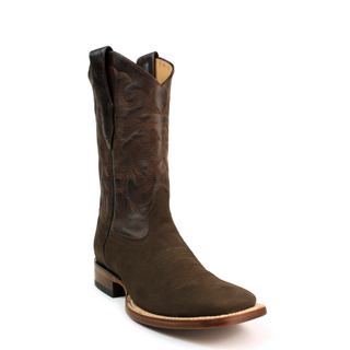 El General men’s Nubuck Tabacco Wide  square toe western boots right view