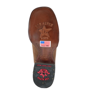Los Altos Men’s Western Nubuck Boot in Shedron sole view 