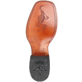 Los Altos Caiman Belly Square Toe Cowboy Boot - Cognac