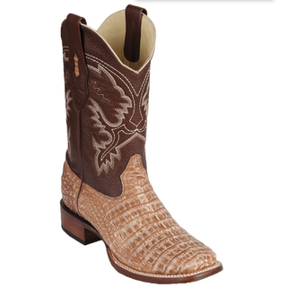Los Altos Sahara Rustic Sahara Oryx Caiman Belly Wide Square Toe Boots