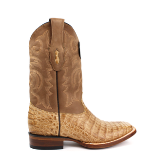 Los Altos men's amber caiman belly square toe western boot right view