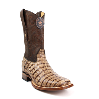 El General men’s Moka Caiman Belly square toe western boot front view