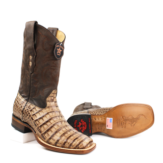 El General men’s Moka Caiman Belly square toe western boots sole view