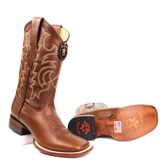 El General men’s Honey square toe western boots sole view