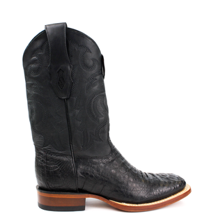 Los Altos men's black caiman belly square toe western boot right view