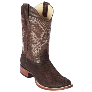 Los Altos Python Square Toe Zippered Cowboy Boot - Brown