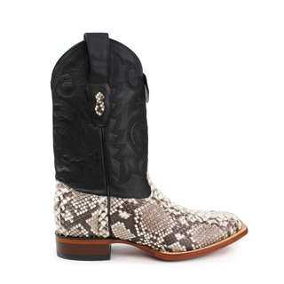 Los Altos men's natural python square toe western boot right view