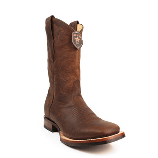 Los Altos Walnut Bull shoulder cowboy boots with square toe – men’s Western leather boots