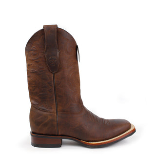 Los Altos Walnut Bull shoulder cowboy boots with square toe – men’s Western leather boots