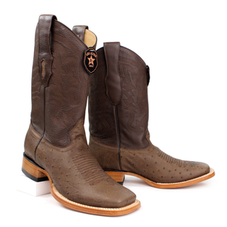Los Altos Smooth Ostrich Rodeo Wide Toe boots staggered view