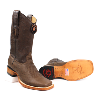 Los Altos Smooth Ostrich Rodeo Wide Toe boots sole view