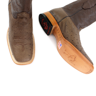 Los Altos Smooth Ostrich Rodeo Wide Toe boots top view