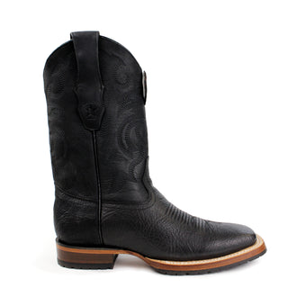 Los Altos black bull shoulder cowboy boots with square toe – men’s Western leather boots