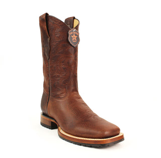 Los Altos Walnut bull shoulder cowboy boots with square toe – men’s Western leather boots