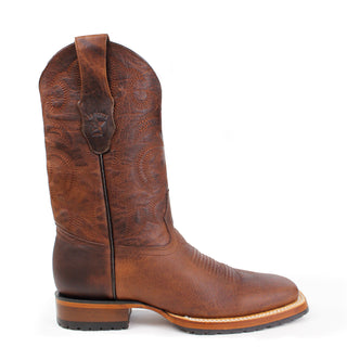 Los Altos Walnut bull shoulder cowboy boots with square toe – men’s Western leather boots