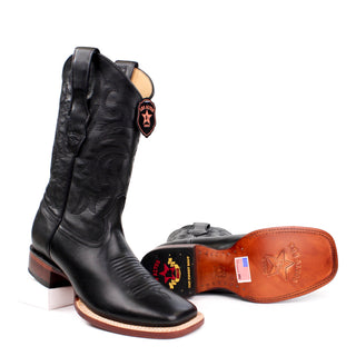 El General men’s black grisly Extra Wide  square toe western boots sole view