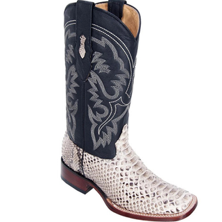 Los Altos Python Square Toe Zippered Cowboy Boot - Natural