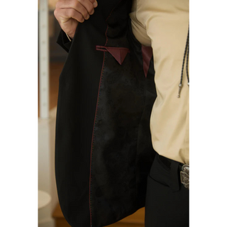 Platini Men's Western Sport Suit with Elbow Patches  - Black