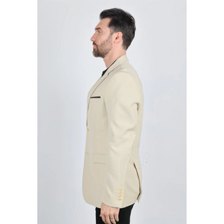 Platini Men's Modern Fit Stretch Date Night Blazer - Beige