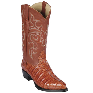 Los Altos Caiman Tail J Toe Cowboy Boot - Cognac