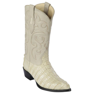 Los Altos Caiman Tail J Toe Cowboy Boot - Winter White