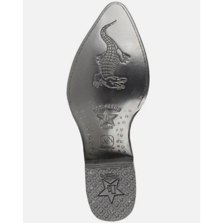 Los Altos Caiman Tail J Toe Cowboy Boot - Brown sole view 