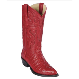 Los Altos Caiman Tail J Toe Cowboy Boot - Red