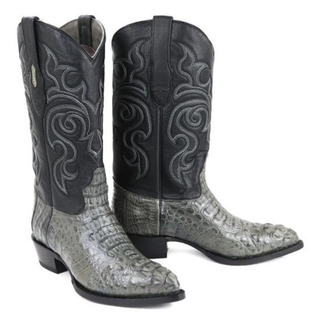 Los Altos men’s gray caiman Hornback J-toe western boot pair view