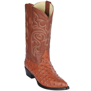 Los Altos Ostrich J Toe Cowboy Boot - Cognac