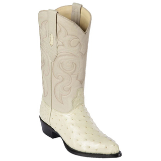 Los Altos Ostrich J Toe Cowboy Boot - Winter White