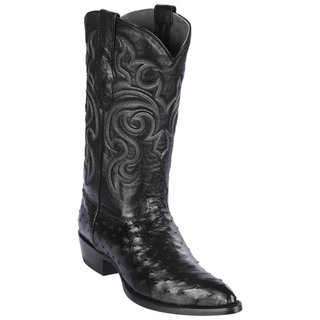Los Altos Ostrich J Toe Cowboy Boot - Black