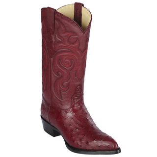 Los Altos Ostrich J Toe Cowboy Boot - Burgundy