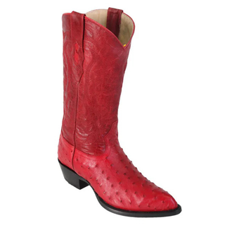 Los Altos Ostrich J Toe Cowboy Boot - Red