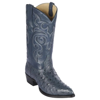 Los Altos Ostrich J Toe Cowboy Boot - Blue Jean
