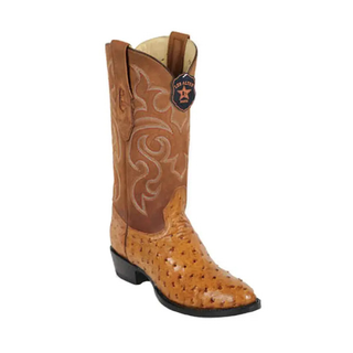 Los Altos Ostrich J Toe Cowboy Boot - Amber right view 