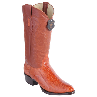 Los Altos Ostrich Leg J Toe Cowboy Boot - Cognac