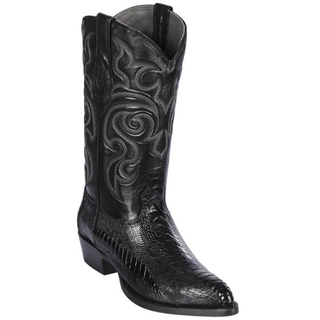 Los Altos Ostrich Leg J Toe Cowboy Boot - Black