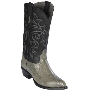 Los Altos Ostrich Leg J Toe Cowboy Boot - Gray