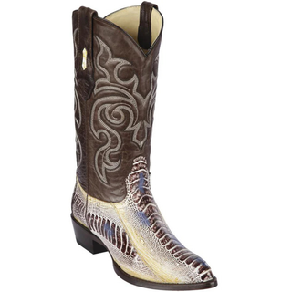 Los Altos Ostrich Leg J Toe Cowboy Boot - Natural