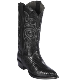 Los Altos Lizard J Toe Cowboy Boot - Black