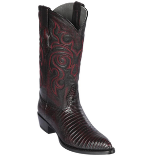 Los Altos Lizard J Toe Cowboy Boot - Black Cherry