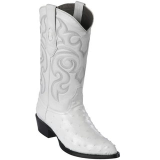 Los Altos Ostrich J Toe Cowboy Boot - White