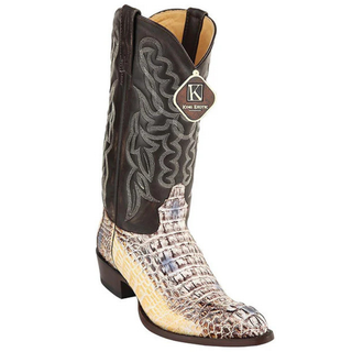 Los Altos men’s natural caiman hornback J-toe western boot front view