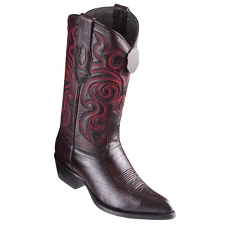Los Altos Smooth Ostrich J Toe Cowboy Boot - Black Cherry