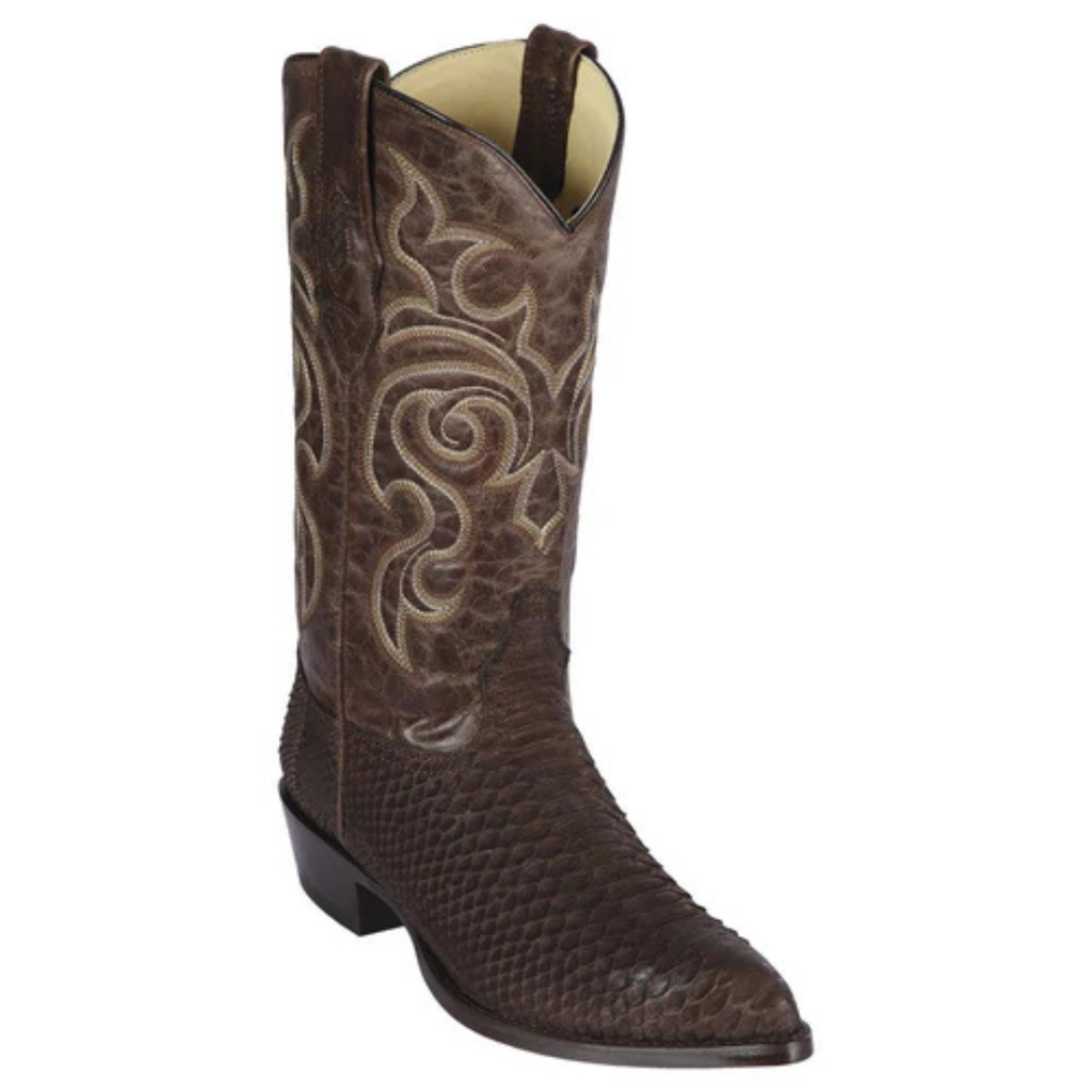 Los Altos Python J Toe Cowboy Boot - Nubuck Brown – MexWest