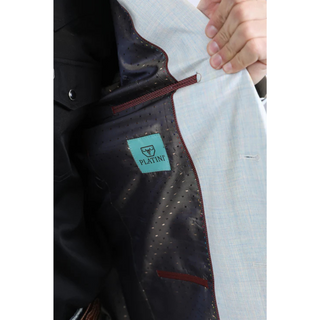 Platini Men's Double Button Western Blazer - White