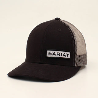 Ariat  Black Offset Ariat Patch Trucker Hat