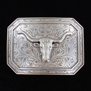 Ariat Silver Longhorn Rectangle Buckle