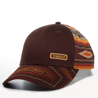 Ariat Southwestern Trucker Hat- Brown