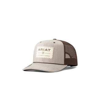 Ariat Suede Logo Tan Trucker Hat